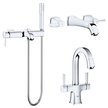 Elegant Grohe Grandera Mixer Set 3D model image 1 