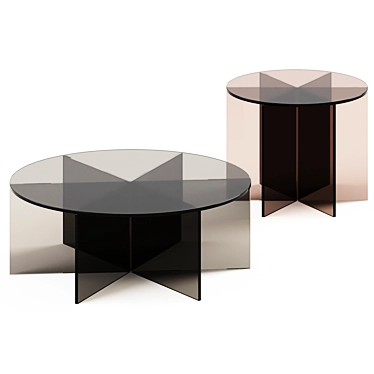 Sleek Glass Coffee Table 3D model image 1 