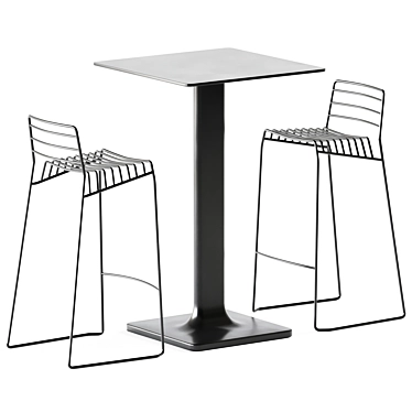Elevated Elegance: Plinto High Table & Park Stool 3D model image 1 