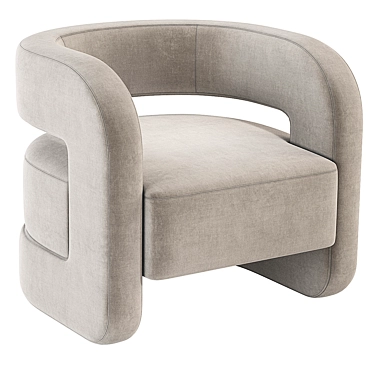 Luxurious Kirby Velvet Chair 3D model image 1 
