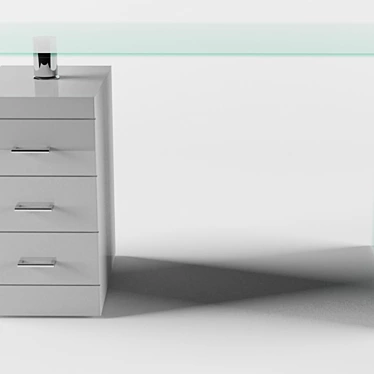 Modern Glass Writing Desk 3D model image 1 