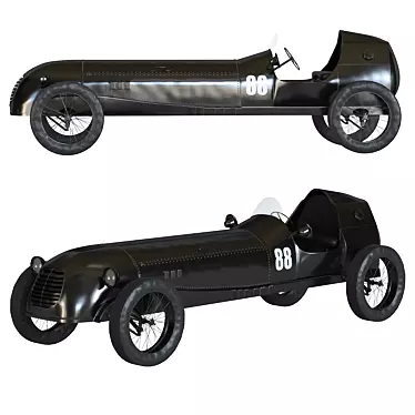 Sleek Black Metal Car Decor with Bottle Holder 3D model image 1 