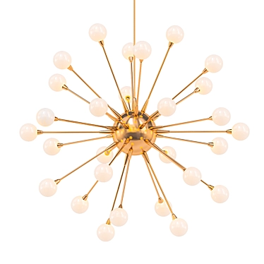 Ethereal Glow: Impulse Gold Chandelier 3D model image 1 