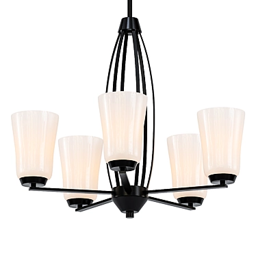 Elegant Oiled Bronze Chandelier 3D model image 1 