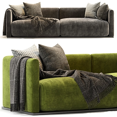 Lario Flexform 2-Seater Sofa: Elegant Comfort 3D model image 1 