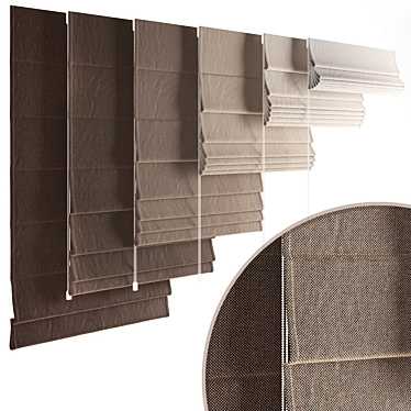 Elegant Roman Shades: Stylish and Versatile 3D model image 1 