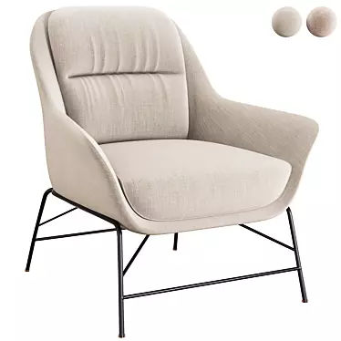 Elegant SADIRA Armchair: Timeless Comfort 3D model image 1 
