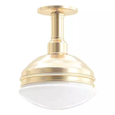 Vintage Zeiss Brass Ceiling Light 3D model image 1 