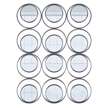 Silver Circles Wall Mirror - 1400x1045mm 3D model image 1 