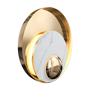 JAGGER Pearl Round Golden Wall Lamp 3D model image 1 