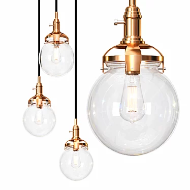 Title: Rustic Industrial Pendant Lights 3D model image 1 