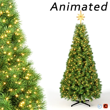 Animated Christmas Tree - 275cm 3D model image 1 
