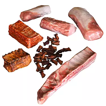 Savory Meat Selection 3D model image 1 