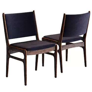 Elegant Blythe Square Back Chair 3D model image 1 