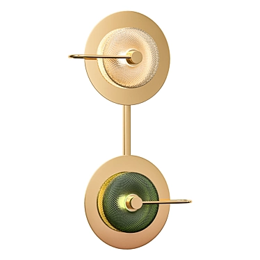 Green Disk Double Pendant: Unique Loft Design 3D model image 1 