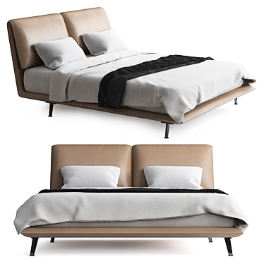 Poltrona Frau John-John Bed: Sleek Design for Blissful Sleep 3D model image 1 