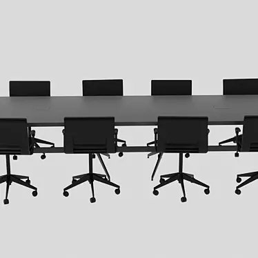 Executive Office Table Set 3D model image 1 