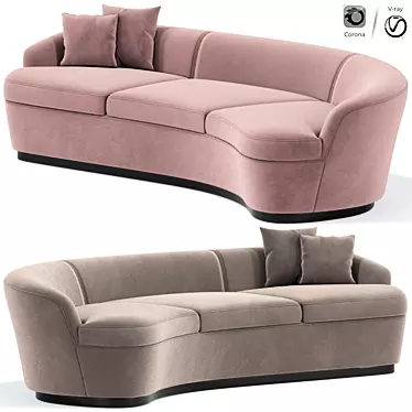 Cappellini Orla Curved Sofa: Sleek and Stylish Seating 3D model image 1 