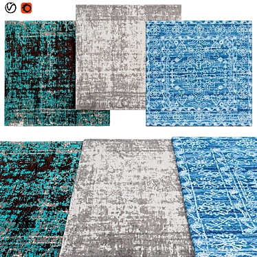 Stylish Square Rugs | Various Sizes 3D model image 1 