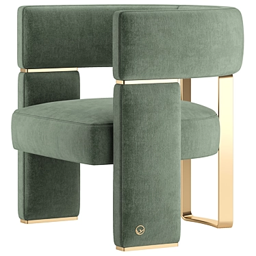 Fendi Casa Margaret: Elegant Armchair for Luxurious Comfort 3D model image 1 