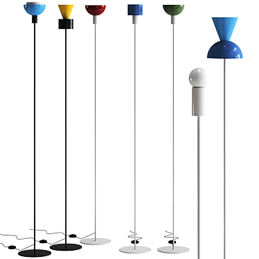 Lunatica: Stylish Multi-Color Floor Lamp 3D model image 1 