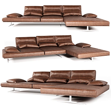 Modern Loft Sectional Sofa 3D model image 1 