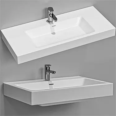 Laufen Wall Hung Wash Basin: Sleek Design, Reliable Quality 3D model image 1 