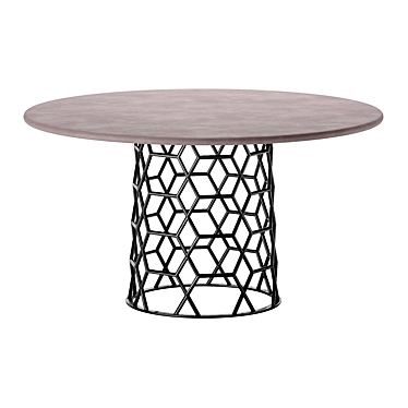 Geometric Concrete Dining Table 3D model image 1 