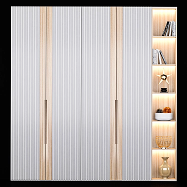 Spacious 3m Tall Wardrobe 3D model image 1 