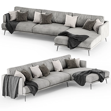 Sleek Corner Sofa by Egoitaliano 3D model image 1 