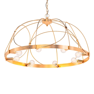 Elegant Gold Arbor Chandelier 3D model image 1 