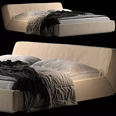 Gamma Night Bed: Stylish, Modern, and Comfortable 3D model image 1 