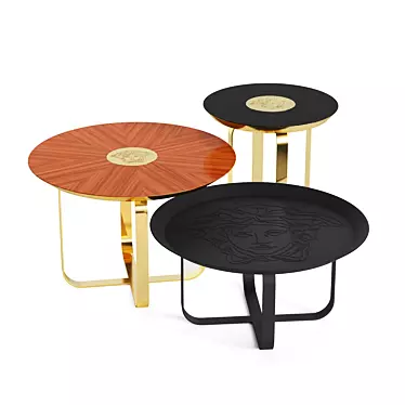 Luxurious Gold Versace Home Side Tables 3D model image 1 