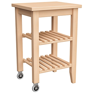 Bekväm Ikea: Stylish Birch Rolling Table 3D model image 1 