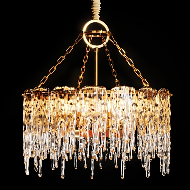 Elegant Ice Plate Chandelier 3D model image 1 