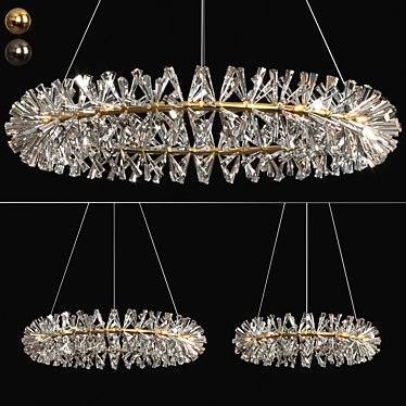 Elegant Chandelier Trio - 3 Sizes 3D model image 1 