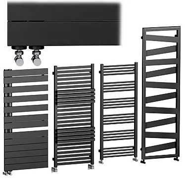 Designer Towel Radiators Set - Stylish and Functional 3D model image 1 