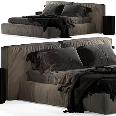 Bonaldo Fluff Open Bed: Modern Design, Spacious Storage 3D model image 1 