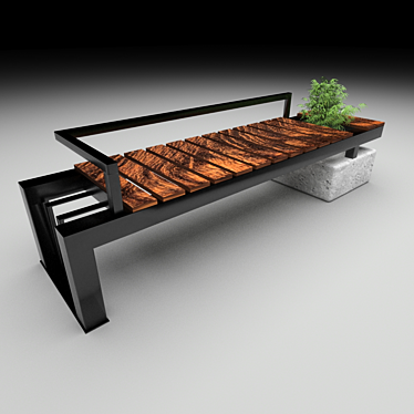 Modern Loft Bench 3D model image 1 
