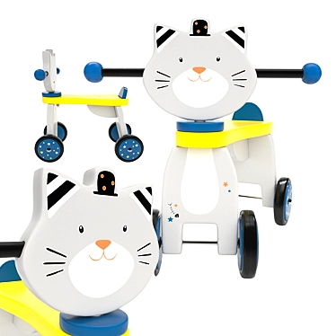 Purrfect Ride: Cat Ride-on Toy 3D model image 1 