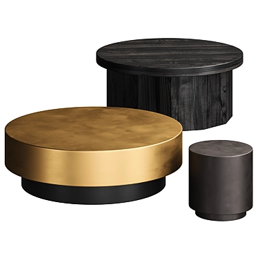 Sleek Round Drum Side Table 3D model image 1 