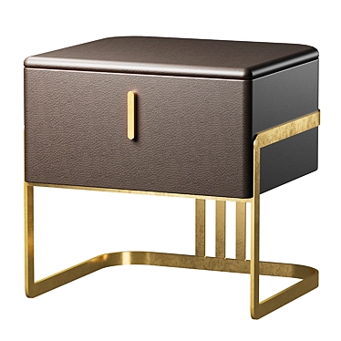 Elegenza Gold Brown Bedside Table 3D model image 1 