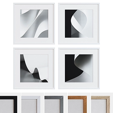 Abstract Frame Set: Modern Minimalist Designs 3D model image 1 