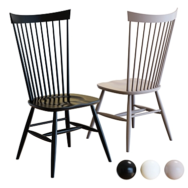 Crate & Barrel Marlow II Dining Chair - Elegant Wood Design 3D model image 1 