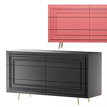 Elegant Tissedo Chest of Drawers 3D model image 1 