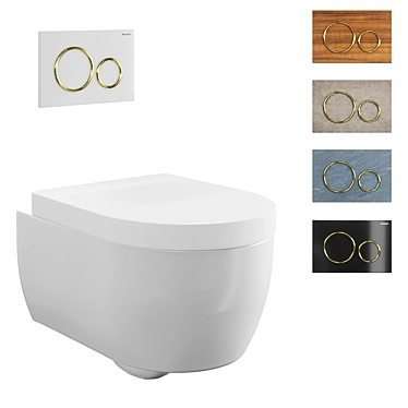 Geberit iCon Wall-Mounted Toilet: Sleek Design & Efficient Flushing 3D model image 1 