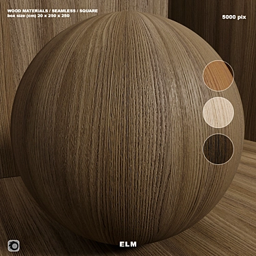 Seamless Elm Wood Set 3D model image 1 