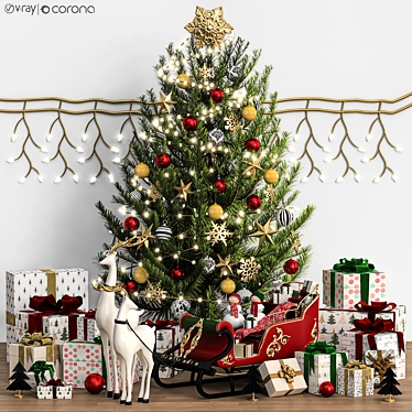 Festive Holiday 3D Christmas Tree 3D model image 1 