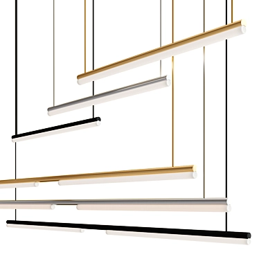 Sleek Sequenced Linear Pendant 3D model image 1 