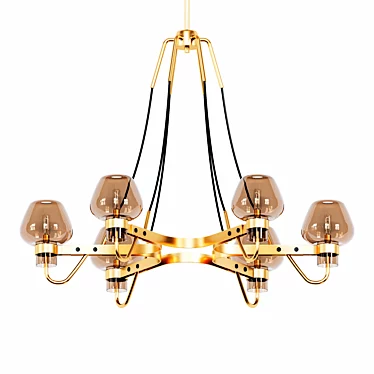 Sleek Glass Ceiling Chandelier 3D model image 1 